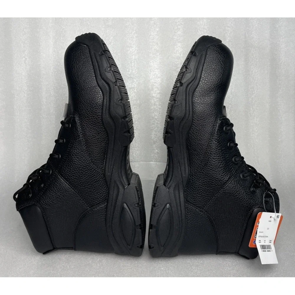 S‎ Sport By Skechers Elton Black Steel Toe Leather Work Boots Men's Size 13 NEW